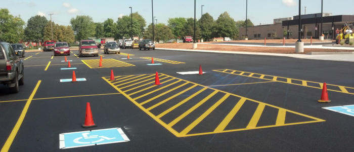 asphalt striping, parking lot striping, pavement striping
